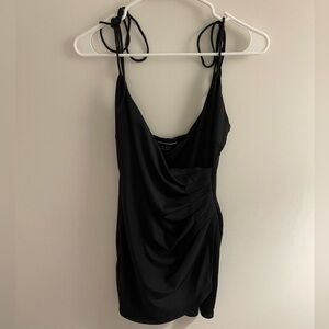 Blue blush black mini dress